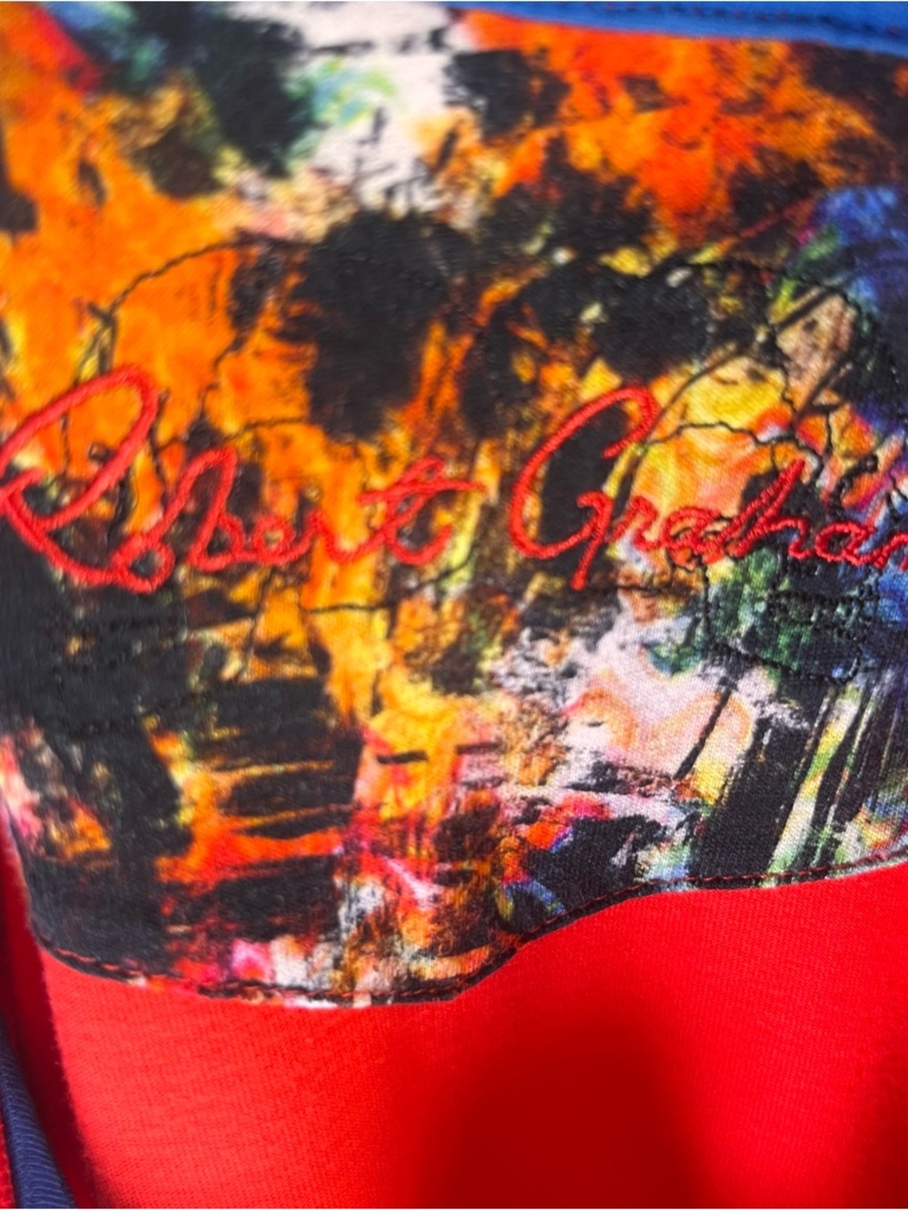 Robert Graham Classic Fit The Player Polo Shirt Red with Skull/Rose Embroidery M - Picture 3 of 9
